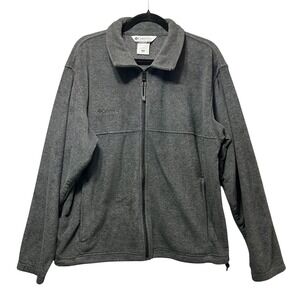Columbia‎ Men's Gray Full Zip Fleece Jacket Medium Warm Soft Outdoor Casual